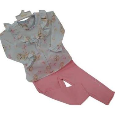 Imagem de Conjunto Blusa Estampada + Calça Bebê Menina Paraiso 13083-Feminino