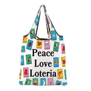 Imagem de JXGZSO Bolsa de loteria divertida mexicana para armazenamento de bingo, presente de loteria, presente de loteria, dobrável, loteria, presentes temáticos de loteria