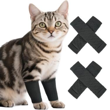 Imagem de ROZKITCH 4 peças de capas de perna de cachorro para evitar lamber e arranhar, capa de tricô antiderrapante, capa protetora de cotovelo para chihuahua, Yorkshire terrier, poodle de brinquedo, pomerânia