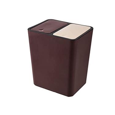 Imagem de Lndoor Caixote de lixo interno de grande capacidade para triagem de lixo doméstico quarto cozinha reciclagem lata de lixo retangular (A)