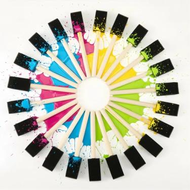 Imagem de Conjunto de pincéis de espuma - Pacote com 50 pincéis de esponja descartáveis de 2,5 cm para pintura acrílica, coloração, vernizes e projetos de artesanato DIY - por TX liteart