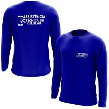 Imagem de Camiseta Manga Longa Assistência Técnica de Celular - Estampa Norte, P