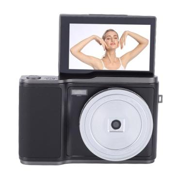 Imagem de Dpofirs Câmera Digital 4K para Fotografia, Câmera Vlog Com Zoom Automático de 18X e Tela Giratória de 3 Polegadas e 180°, Filmadora Portátil Anti-vibração para Viagens (Preto)