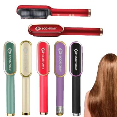 Imagem de Escova Alisadora Cabelo 3 em 1 Cerâmico Seca Alisa Hidrata