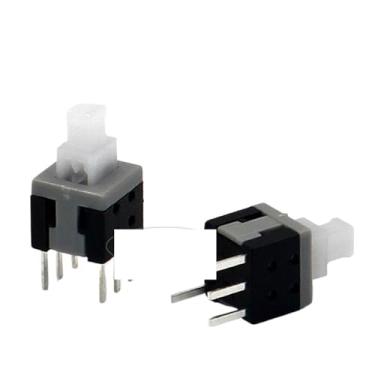Imagem de Interruptor de botão de pressão 6 pinos interruptor tátil de travamento automático botão liga/desliga interruptor de travamento 5,8 x 5,8 mm 5,8 x 5,8 mm