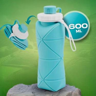 Imagem de Garrafa Retrátil 600Ml De Silicone Compacta Perfeita Escola - Relet