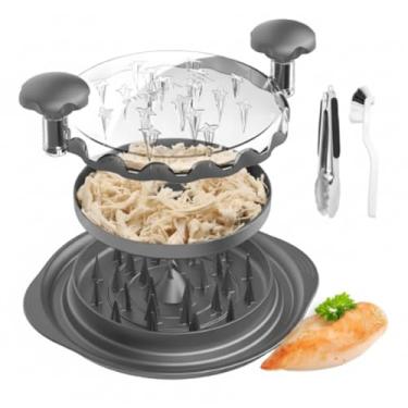 Imagem de Triturador de frango grande – Triturador de carne manual sem BPA com cabo ergonômico, triturador de peito de frango antiderrapante para carne de porco e carne bovina, conjunto de triturador de frango