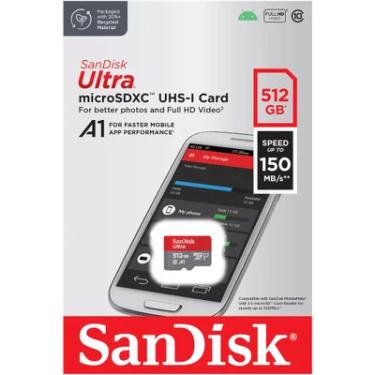 Imagem de Cartão Micro SD Sandisk Ultra, 512GB, Classe 10 - Sdsquac-512g-Gn6ma