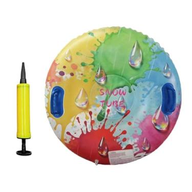 Imagem de Vaveren Boia de neve inflável, ao desgaste, 84 cm, portátil, com bomba de ar, equipamento para neve para o inverno e Ano, Gotas de Chuva