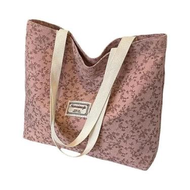 Imagem de Bolsa Tote Feminina Boêmia Étnica De Veludo Cotelê, Bolsa De Ombro Est