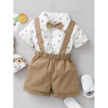 Imagem de Conjunto De Roupas Infantis Com Estampa De Tigre Para Meninos, Manga C