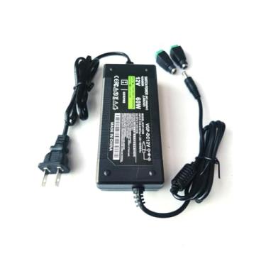 Imagem de Fonte de alimentação 12V 5A 60W100V-240V 5,5x2,1 mm 2,5x5,5 mm para adaptador de alimentação de câmera de segurança com conector de terminal DC, compatível com câmeras Lorex, Samsung, Q-See, Night Owl