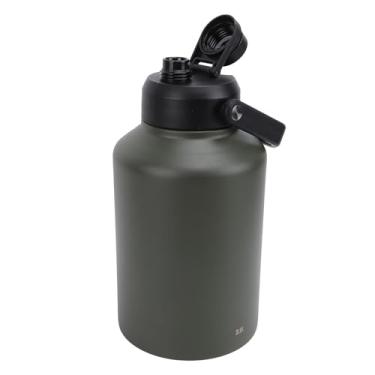 Imagem de TOPINCN Garrafa de água Esportiva 3,8L de Aço Inoxidável de Parede Dupla Isolada a Vácuo Grande Garrafa de água Com Base Antiderrapante TPR para Academia, Acampamento, Caminhada, Viagem (DO Verde)