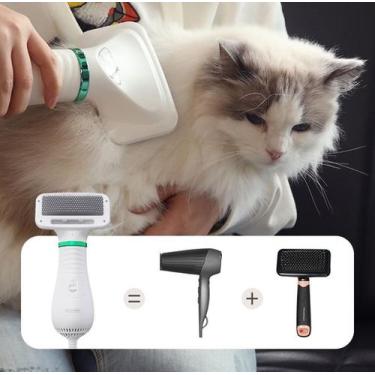 Imagem de Secador de pelo para pets, escova de pente portátil, ventilador de bai
