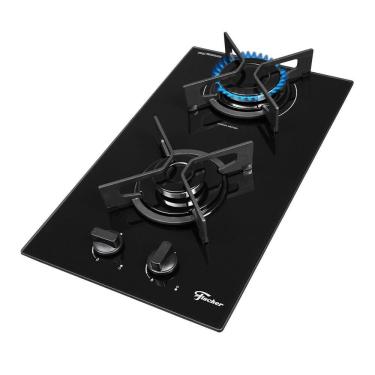 Imagem de Cooktop A Gás Fischer 2 Bocas Fit Line Trempe Iron Bivolt