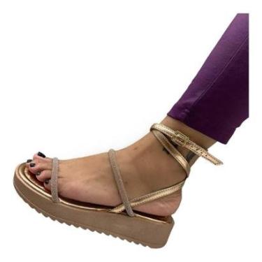 Imagem de Sandalia Vizzano 6492.305 Brilho Papete Flatform Salto Baixo Feminino-Feminino