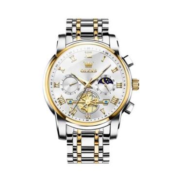 Imagem de Relógio De Quartzo Luxuoso Masculino Em Aço Inoxidável À Prova d'Água 