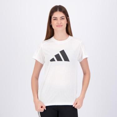 Imagem de Camiseta Adidas Essentials Logo Feminina Branca e Preta, M