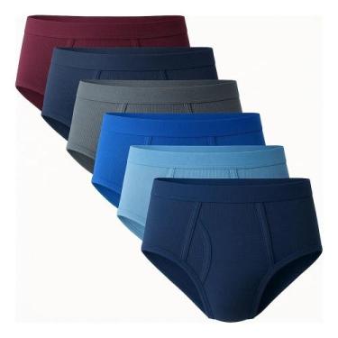 Imagem de Kit C/6 Cuecas Slip Tradicional C/abertura Frontal Conforto Cor:Sortid