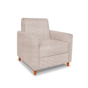 Imagem de Poltrona Camila Linho Dourado Pés De Madeira - Pallazio