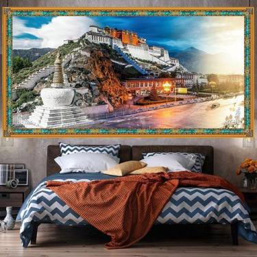 Imagem de Tapeçaria: parede do palácio de Potala, estilo tibetano, 150x130cm, mi