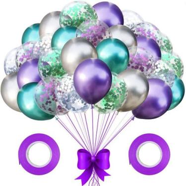 Imagem de Kit de balões de festa, 32 unidades, 30 balões de látex de 12 cm com f