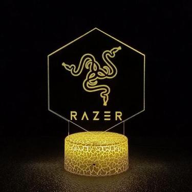 Imagem de Luz noturna Razers 3D LED que muda de cor para crianças com base - Yiw