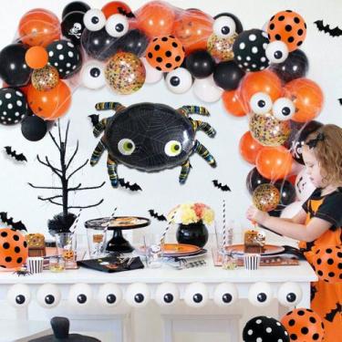 Imagem de Kit de balão Halloween Spider 120 unidades de folha de látex para fest