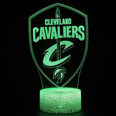 Imagem de Luz noturna LED 3D Cleveland Cavaliers Basketball - Yiweisai