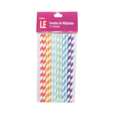 Imagem de Canudo de Papel Le com 12 Unidades Milkshake 8mm