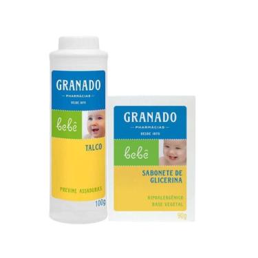 Imagem de Kit Sabonete Barra Glicerina 90g e Talco 100g Granado, 1 unidade