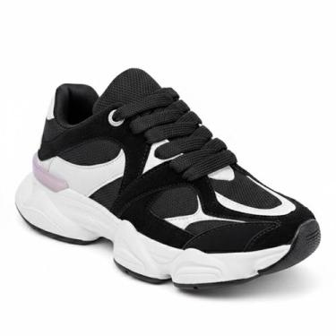 Imagem de Tênis Feminino Casual Esportivo Berlim - Preto e Branco - 37 - Podlind