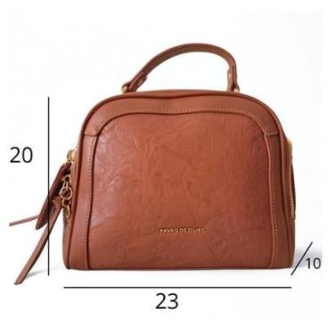 Imagem de Bolsa feminina Baú marrom claro Pavão de Ouro-Feminino