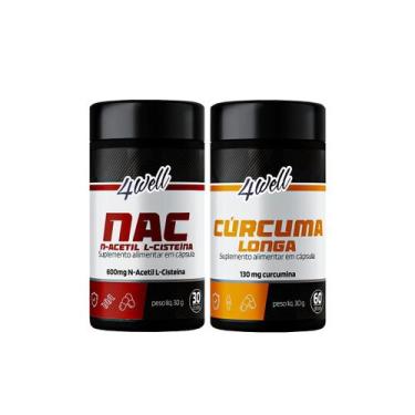 Imagem de Kit Detox & Suporte Hepático NAC + Curcuma - 4well