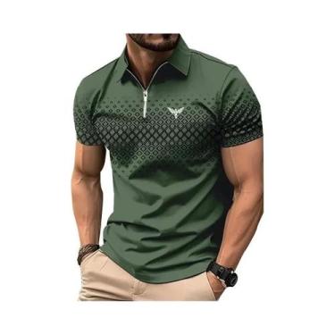 Imagem de Camisa Polo Masculina De Secagem Rápida Em Poliéster Com Estampa, Casu