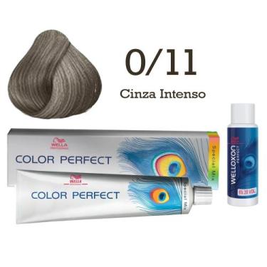 Imagem de Coloração Capilar Color Perfect 0/11 Cinza Intenso + Oxi 20 Welloxon  