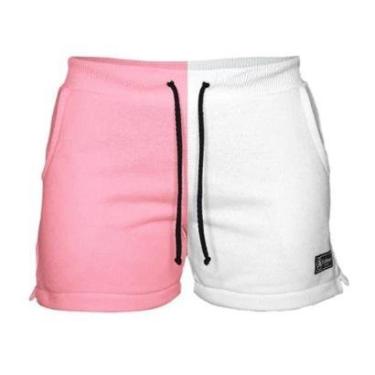 Imagem de Short Moletom Feminino Com 2 Bolsos Fenda Lateral Básico Casual Treino-Feminino