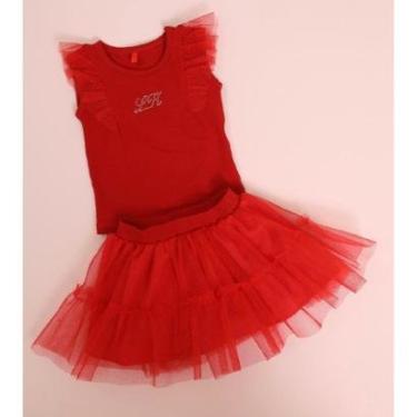 Imagem de Conjunto Menina Blusa + Saia Tule Forrada Verão Lessa B9434-Feminino
