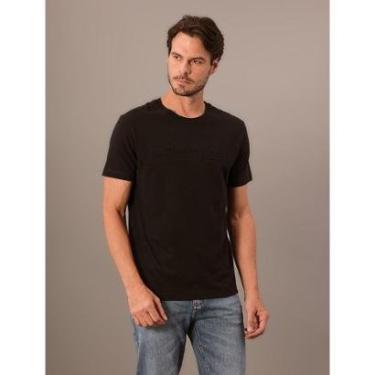 Imagem de Camiseta Masculina Básica Estampa Logo Embossing Calvin Klein - Preto-Masculino