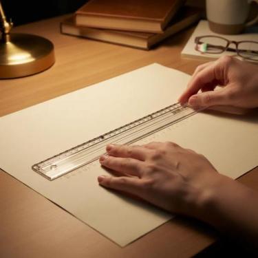 Imagem de Régua Braille Tátil Adaptada Baixa Visão Com 30 Cm Crístal - Inclusiva