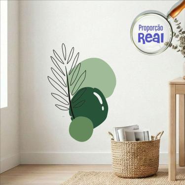 Imagem de Adesivo Floral Boho Verde Estilo Nórdico 55x80 Minimalista Mod.02