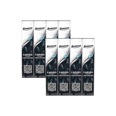 Imagem de Kit 2 Pack Creme Dental Sorriso Carvão Ativado 90g 4un Cada