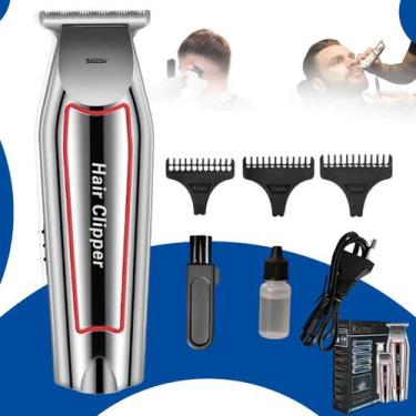 Imagem de Maquina De Acabamento Detalhes Cabelo Barba Kemei Km032 Cor Prateado W