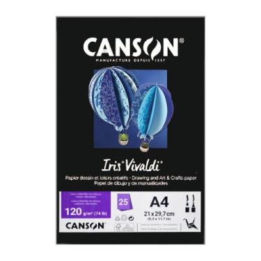 Imagem de Papel Canson A4 Iris Vivaldi 120g 25Fls - Escolha a cor, Preto