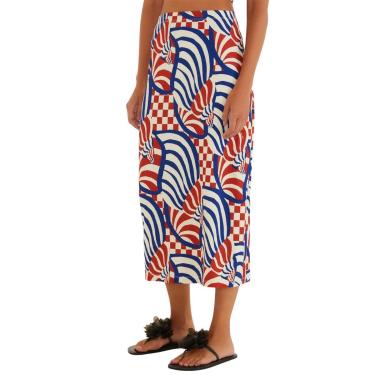 Imagem de Saia Midi Farm Rio Concha Gráfica-Feminino