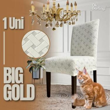 Imagem de Portuguesa - Capa de Cadeira Linha Big Gold Anti Gato - Creme - OK Dar