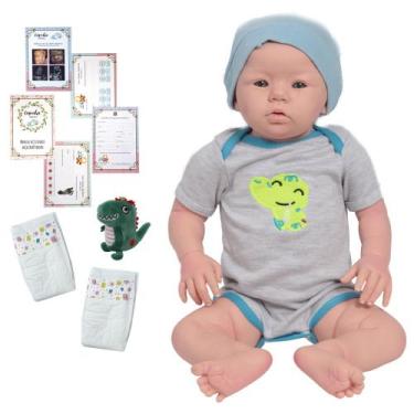 Imagem de Bebe Reborn 100% Silicone Com Pelúcia Acessórios Fofinho - Cegonha Reb