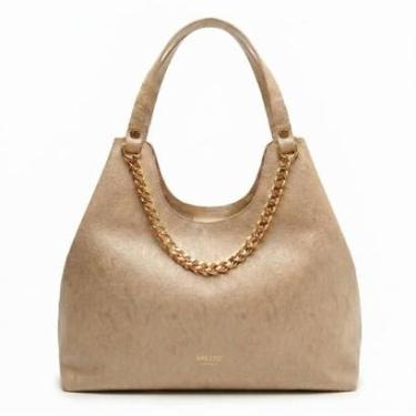 Imagem de Bolsa Feminina Arezzo Giorno Grande Corrente Ouro A5002309550001 Bege-Feminino
