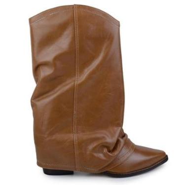 Imagem de Bota Feminina Cecconello Couro Marrom Cinamonn - 2619-Feminino