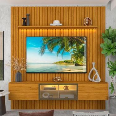 Imagem de Estante para TV e Home Theater Ripado para TV até 84 Polegadas com LED